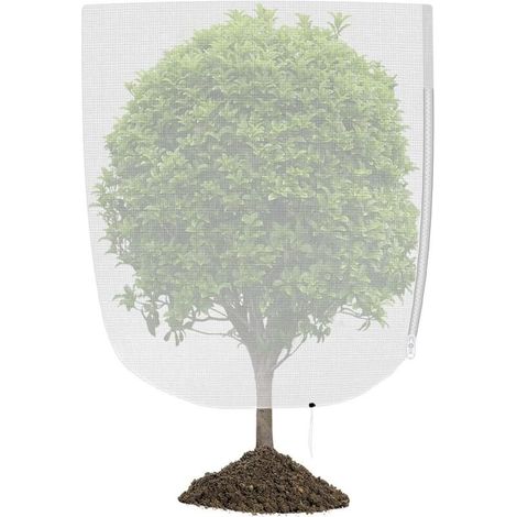 Malla protectora para árboles frutales de 2x1,8 m, malla para pájaros e insectos con cremallera y cordón, cubierta transpirable para plantas (blanca). (1/5)