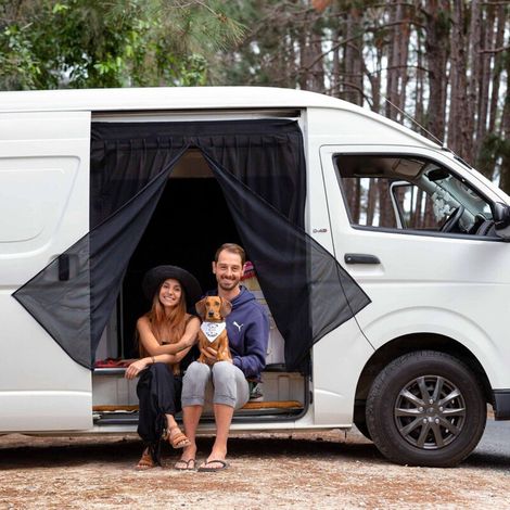 165x165cm Filet de rideau anti-moustiques pour porte arrière Filet de hayon camping-car Moustiquaire pour camping-car (1/5)