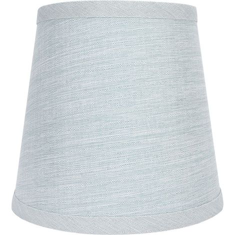 Abat-jour textile artisanal pour lampe de table et suspension – Application large : lampe murale, lampadaire, chandelier (1 abat-jour, couleur bleu clair, dimensions 110x150x140mm, compatible ampoule (1/4)