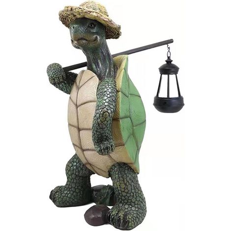 Ornement en résine de tortue de voyage, statue de jardin en résine de tortue, W97-Ensoleillé (1/5)