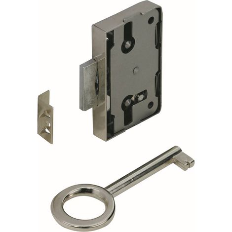 Hettich Aufschraubschloss vernickelt 60 x 53 x 8,7 mm Möbelbeschläge