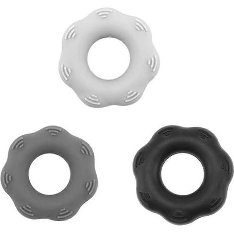 Lot de 3 anneaux de renforcement en silicone pour les mains et les poignets (noir, gris clair, gris foncé)