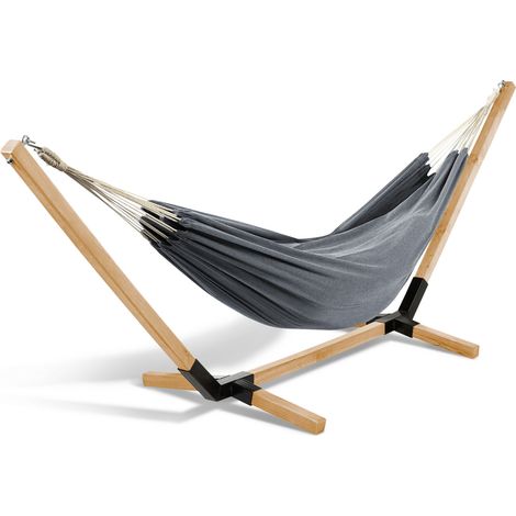 Amaca con supporto in legno e tela grigio antracite TAHITI (1/4)