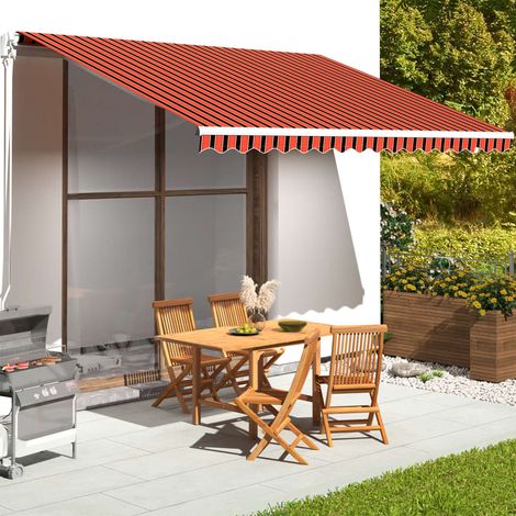 FIMEI Tissu de remplacement pour auvent Orange et marron 4,5x3,5 m (1/5)