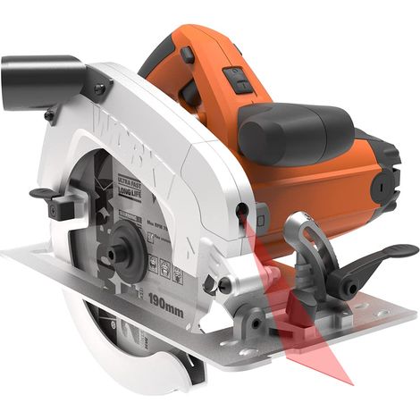 Worx WX445 Sega Circolare, 1600 W, 220 V, Nero, 190 mm (1/4)