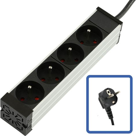 Multiprise Lanview 10" - 4 prises - Aluminium - Câble de 2 m, TUPS039 (1/2)