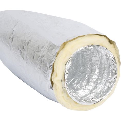 Tubo flexible multicapa de aluminio aislado con lana de vidrio Ø102 - 10 m