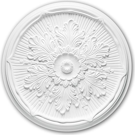 Ceiling Rose 156022 Profhome Ceiling Decoration Medallion Rosette Decorative Element Neo-Renaissance style white Ø 52.5 cm