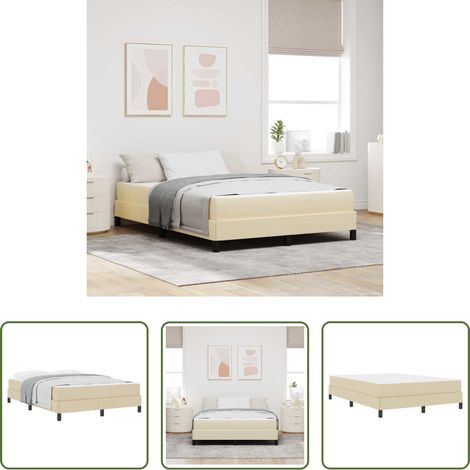 vidaXL Holzrahmen -  Boxspringbett mit Matratze Creme 160 x 200 cm Stoff (1/5)