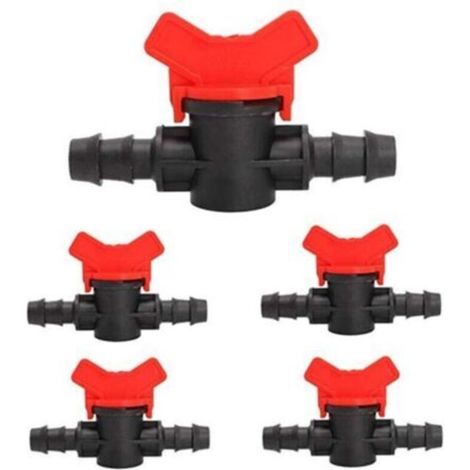 Tuyau de valve d'irrigation en cinq pièces, raccords de valve à bille, tuyau de valve d'interrupteur d'arrosage, tuyau de valve PE 16 mm pour l'irrigation goutte à goutte de l'agriculture de jardin (1/5)
