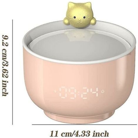 Sveglia per bambine Tigrezy, con funzione Snooze, luce notturna LED, ricarica USB, personalizzabile (Rosa) (1/4)