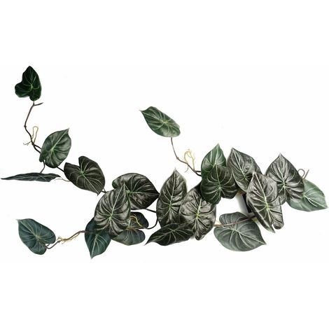 120cm Artificial Trailing Hanging Plant Realistic Alocasia Dragon Scale Dark (1/4)