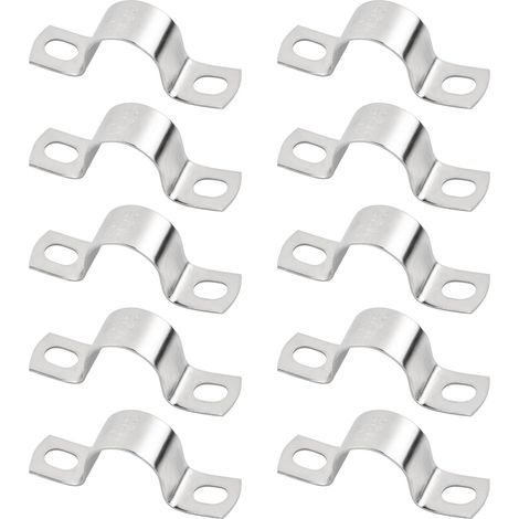 10 Pièce Clips Câble, Collier de Serrage Inox, Fixation Câble électrique, U Collier de Serrage Tuyau Robustes, Convient pour La Fixation de Tuyaux, de Conduites D'eau et de Fils