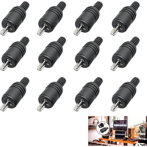 12 Pièces Fiche DIN 2 Broches, Connecteur Haut-Parleur DIN avec Bornes à Vis pour HiFi, Connecteurs Audio Mâles sans Soudure, Idéal pour Appareils Audio Écouteurs Amplificateurs, Installations Facile (1/5)