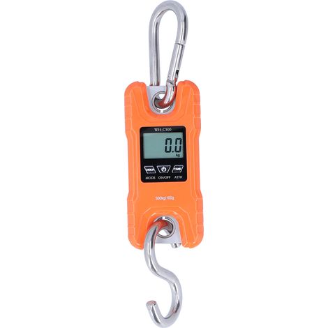 Balance électronique portable suspendue avec écran LCD et boîtier en plastique ABS, 500 kg, jaune (1/5)