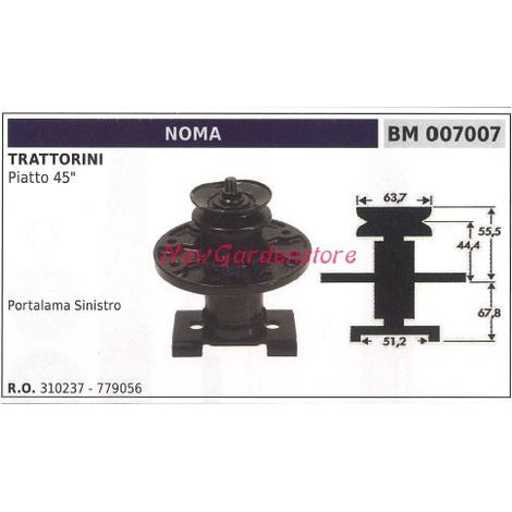 Mozzo portalama trattorino rasaerba tagliaerba piatto 45 pollici NOMA 007007