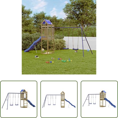 vidaXL Balançoire - Aire de jeux d'extérieur bois de pin imprégné (1/5)