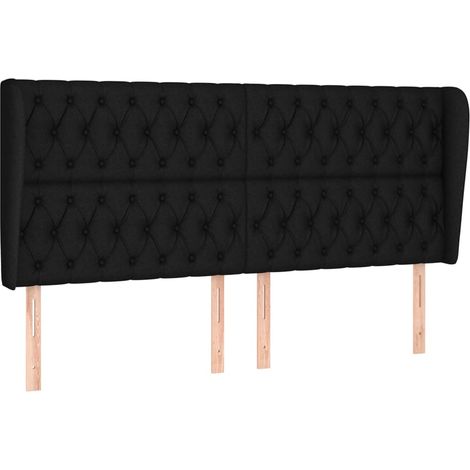 Maison Exclusive - Testiera ad Orecchio Nera 203x23x118/128 cm in Tessuto