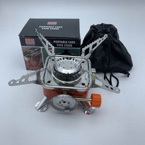 Réchaude pliable extérieur fer portable brûleur de camping gaz 4000BTU flamme forte anti-vent haute efficacité mini poêle carré mono brûleur hyperpuissant, cuisson BBQ sauté fondue, sécurité économe