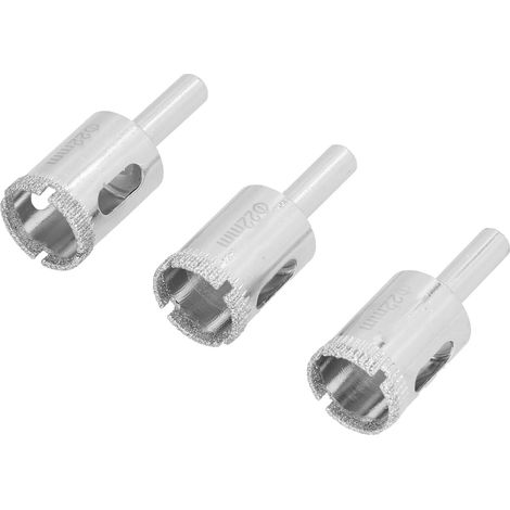 Kit perceuse verre céramique 22mm en acier allié, 3 pièces coupe-trou pour carrelage sol, marbre, faïence (1/5)