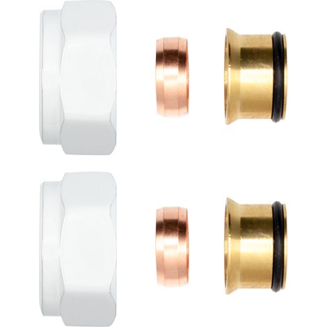 2 x Klemmringverschraubung Messing weiß 3/4“ für Kupferrohre Eurokonus 15mm 2 x Klemmringverschraubung Messing Weiß 3/4" für Kupferrohre Eurokonus 15mm (1/2)