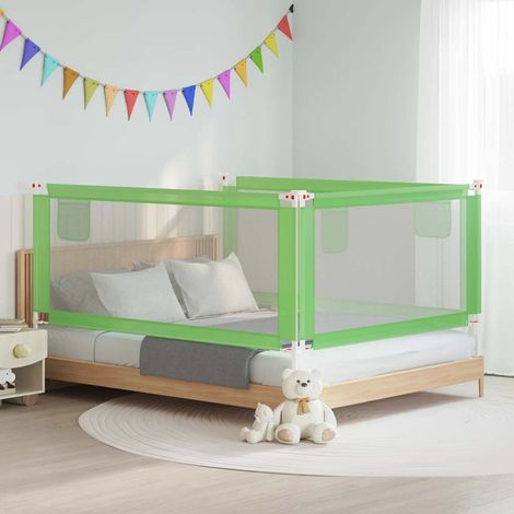 Barrière de lit pour enfant, verte, 190 x 25 cm, en tissu