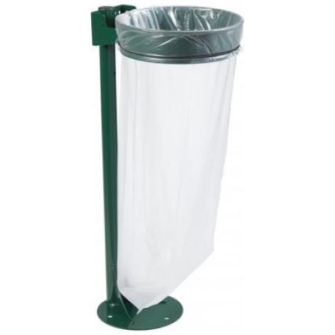 Support sac sans couvercle Ecollecto extrême - poteau/platine - 110l - vert mousse - RAL 6005 (1/3)