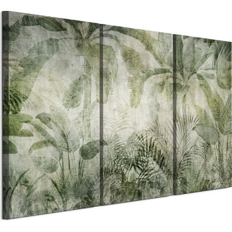 Triptychon auf italienischer Leinwand, 90 x 60 cm – Boho-Stil – Natur. Triptychon auf italienischer Leinwand, 120 x 80 cm – Boho-Stil – Natur.