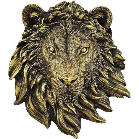 1 Décoration murale tête d'animal - Lion - Statue murale - Décoration intérieure (1/5)