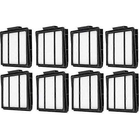 Lot de 8 filtres HEPA de rechange pour robots ioniques Shark R71, R72, R75, R85, S85, S86, S87, S88, RV700, RV720, RV750, RV850, RV851WV et RV1000 (1/2)