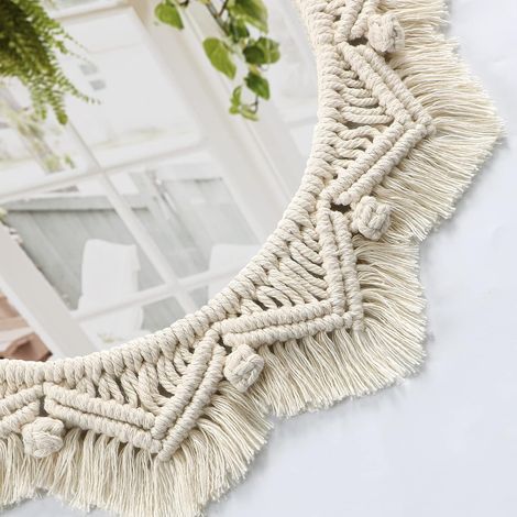 Fantasy Bohemia art decoration macrame Tassel Decorative Wall Apartment Home Living Room Decoration (without mirrors) (1/4)