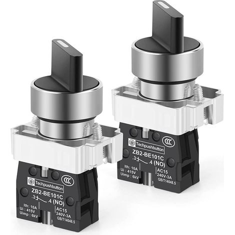 2-part 1-pole locking selector switch, 2-pole rotary switch with detent function, 600 V, 10 A (1/5)