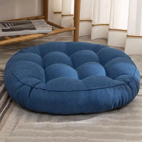 1 Coussin De Sol Rond Épais En Velours Rembourrage Coton Pour Salon Chambre Lecture Tatami
