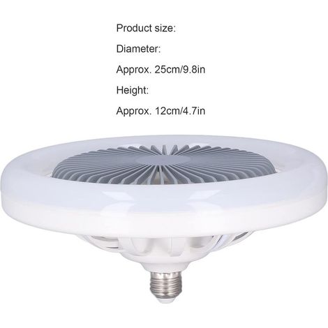 Leiser Deckenventilator E27 30W, verstellbar, mit LED-Beleuchtung, für Schlafzimmer, Esszimmer, Küche, Weiß (1/5)