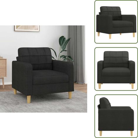 The Living Store Sofasessel Schwarz 60 cm Stoff - Esszimmerstuhl - Lounge Chair - Couchtisch - Wohnzimmersofa - Schwarzes Sofa (1/5)
