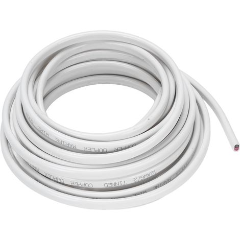 Cavo marino da 12 AWG, 9 metri (30 piedi), cavo di alimentazione a trefoli isolato di grado 2, 600 V per automobili, camper, yacht, auto e rimorchi. (1/4)