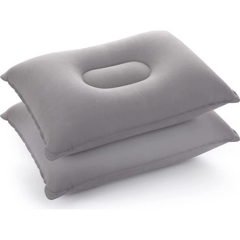 pièces 42x29 cm Aufblasbares Camping Kissen Leichtes Reisekissen Luftkissen Strandkissen Beflockung Kopfkissen für Büro, Outdoor,Blau (1/5)