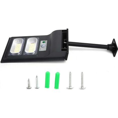 60LED Lampadaire Solaire Détecteur de Mouvement IP65 Étanche pour Jardin Cour Parking