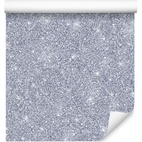 Carta da parati glitterata blu e grigio chiaro per soggiorno e camera da letto, 50x1000 cm (1/5)