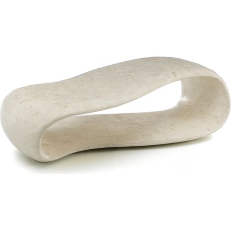 Foulard Table Basse / Meuble Tv (123X60X34H) En Pierre Fossile Beige (1/3)