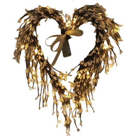 Cœur blanc petite branche suspendue guirlande Saint-Valentin décoration murale salon maison (lot 1 guirlande) Forme cœur blanc branche accrochée lumineuse (1/3)