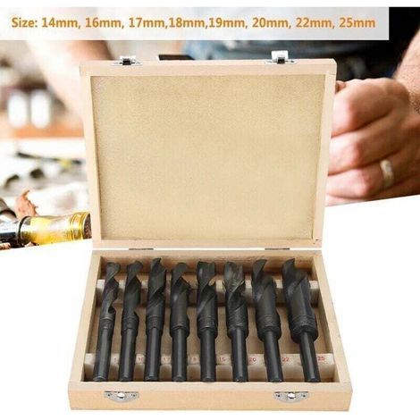 Foret HSS Forgeron , 8PCS forets hélicoïdaux en acier trempé , Lot de 14-25mm HSS Forets HSS Twist en Acier au Carbone à Grande Vitesse (1/3)