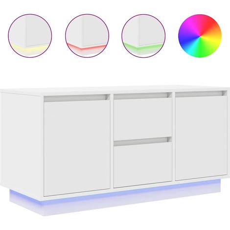 Maison Exclusive - TV-Schrank mit LED-Leuchten Weiß 100x41x50 cm