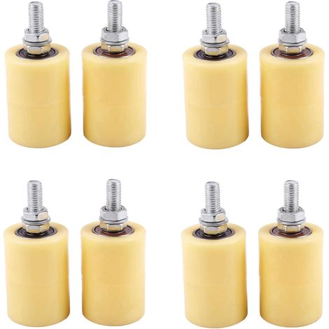 8PCS 50X70mm PP En Acier Plat Roulement Une Rouleaux Roue de Guidage 6201 M12 Vis pour Porte Coulissante électrique (1/5)