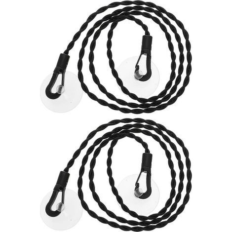 Set mit 2 tragbaren, teleskopierbaren Wäscheleinen mit Saugnäpfen, kein Bohren erforderlich und windbeständig. – 125,00 x 4,50 x 0,50 cm – Schwarz (1/4)