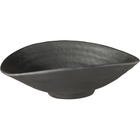 Bol 17,5 x 15,5 cm, hauteur 5,5 cm, 0,2 litre, mélamine, noir, aspect pierre (1/2)