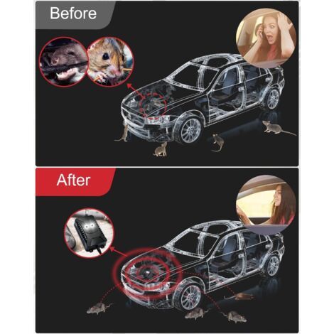 Dispositivo antiroditori ultrasonico per auto, 3 livelli, con flash LED, protegge da talpe, donnole, faine, topi e ratti, sicuro per veicoli e garage (1/4)