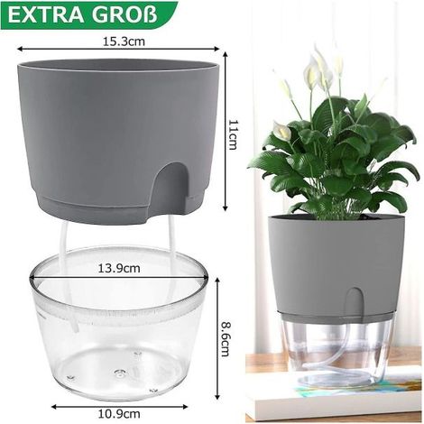 Ensemble de jardin d'herbes aromatiques à arrosage automatique pour rebord de fenêtre, 3 pièces, 18,2 x 11 x 15,3 cm (1/2)