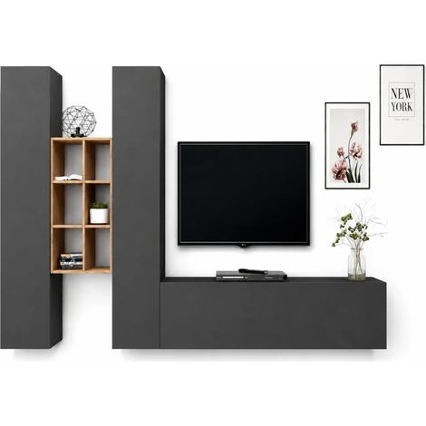 Colonne Armadio Mobile Porta TV Libreria da Soggiorno 320 cm Antracite (1/5)