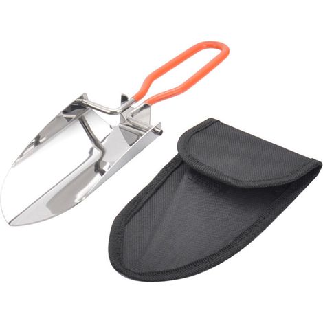 Pala da giardino pieghevole in acciaio inossidabile, mini pala da giardino pieghevole leggera, pratica pala da campeggio, per giardinaggio e rinvaso (1/5)